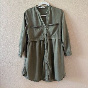 Zara Denim Tencel Green Dress, Size XS